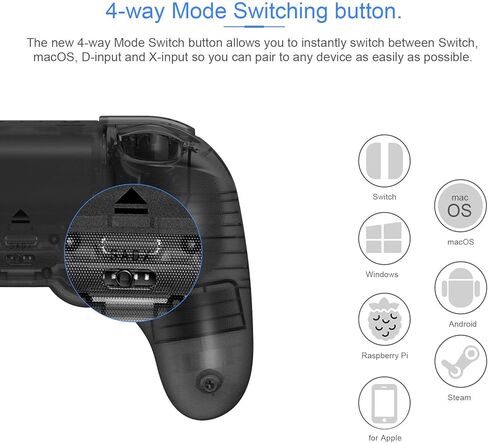 وحدة تحكم لاسلكية AKNES 8BitDo Pro 2 تعمل بتقنية البلوتوث للتبديل/التبديل OLED مع قطعتين من أغطية قبضة الإبهام Joycon، ولوحات الألعاب لسطح البخار، وMacOS، وiOS، والكمبيوتر الشخصي، وAndroid وRaspberry Pi (شفاف/أرجواني شفاف) in Kuwait