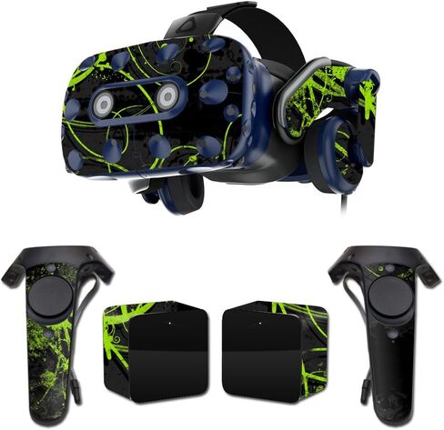 MightySkins Skin Compatible with HTC Vive Pro VR Headset - Green Distortion | Protective, Durable, and Unique Vinyl Decal wrap Cover | Easy to Apply, Remove, and Change Styles | Made in The USA in Saudi Arabia