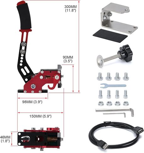 64-Bit PC USB Handbrake for SIM Auto Racing Games G25/ G27/G29 T500 Steel & Aluminum RALLY Adjustable for PC Windows PS Black with Clamp in Saudi Arabia