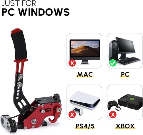 64-Bit PC USB Handbrake for SIM Auto Racing Games G25/ G27/G29 T500 Steel & Aluminum RALLY Adjustable for PC Windows PS Black with Clamp in Saudi Arabia
