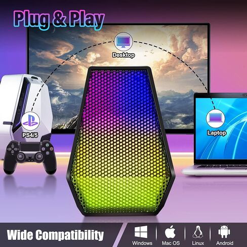 TRELC Gaming PC USB Microphone, Computer Condenser Mic for Recording Streaming Meeting Studio Podcasting Gamer Youtuber, Mini RGB Microphone with Mute Button, Headphones Jack, Plug and Play - Black in Kuwait