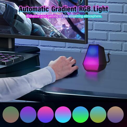 TRELC Gaming PC USB Microphone, Computer Condenser Mic for Recording Streaming Meeting Studio Podcasting Gamer Youtuber, Mini RGB Microphone with Mute Button, Headphones Jack, Plug and Play - Black in Kuwait