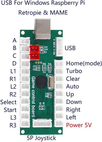 SJ@JX Arcade Game 2 Player Controller DIY Kit Microswitch Button 4&8 Way Joystick Zero Delay USB Encoder Fighting Stick Handles Console for PC MAME Raspberry Pi Retropie in Kuwait