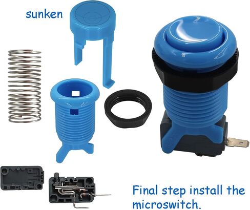 SJ@JX Arcade Game 2 Player Controller DIY Kit Microswitch recessed Button 4&8 Way Joystick Zero Delay USB Encoder Fighting Stick Handles Console for PC MAME Raspberry Pi Retropie in Saudi Arabia