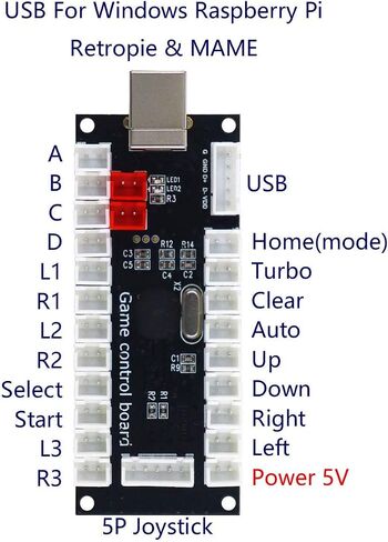 SJ@JX Arcade Game 2 Player Controller DIY Kit Microswitch recessed Button 4&8 Way Joystick Zero Delay USB Encoder Fighting Stick Handles Console for PC MAME Raspberry Pi Retropie in Saudi Arabia