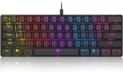 GTRACING Mechanical Gaming Keyboard 60% Colorful Backlit Wired Ultra Compact 61 Keys Mini for Computer PC Laptop Windows Type-C Blue Switches GT882 in Saudi Arabia
