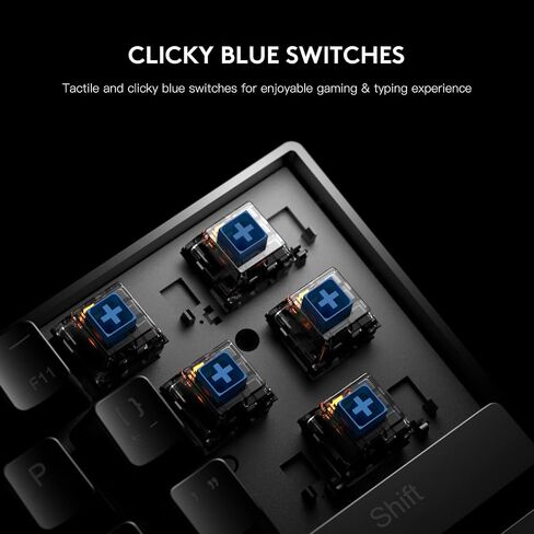 GTRACING Mechanical Gaming Keyboard 60% Colorful Backlit Wired Ultra Compact 61 Keys Mini for Computer PC Laptop Windows Type-C Blue Switches GT882 in Saudi Arabia