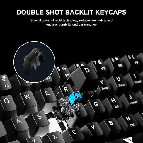 GTRACING Mechanical Gaming Keyboard 60% Colorful Backlit Wired Ultra Compact 61 Keys Mini for Computer PC Laptop Windows Type-C Blue Switches GT882 in Saudi Arabia