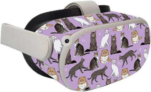 MIGHTY SKINS Skin Compatible with Oculus Quest 2 - Cat Chaos | Protective, Durable, and Unique Vinyl Decal wrap Cover | Easy to Apply, Remove, and Change Styles | Made in The USA (OCQU2-Cat Chaos) in Saudi Arabia