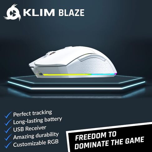 ماوس الألعاب اللاسلكي KLIM Blaze القابل لإعادة الشحن RGB ومشغل الأقراص المضغوطة المحمول Nomad Walkman مع حزمة بطارية طويلة الأمد in Saudi Arabia