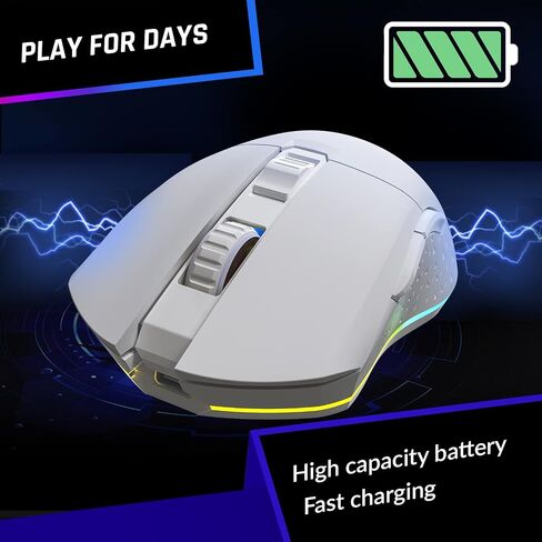 ماوس الألعاب اللاسلكي KLIM Blaze القابل لإعادة الشحن RGB ومشغل الأقراص المضغوطة المحمول Nomad Walkman مع حزمة بطارية طويلة الأمد in Saudi Arabia