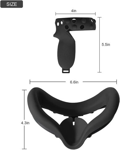 Controller Grip Cover and Face Cover Set for Oculus Quest 2 ,VR Cover Accessories，Anti-Throw Controller Grip Cover，Prevent Light-Leaking Face Cover Pad (Black) in Saudi Arabia