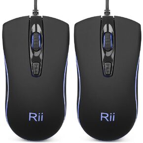 ماوس سلكي Rii RM105 RGB، ماوس كمبيوتر ضوئي USB 1600 نقطة في البوصة، ماوس مكتب مريح، متوافق مع الكمبيوتر الشخصي والكمبيوتر المحمول وسطح المكتب والنوافذ - وردي in Kuwait