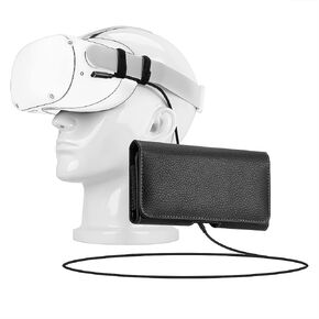 حامل بطارية خارجي Geekria VR، حافظة بطارية VR، مشبك حزام بنك الطاقة متوافق مع Meta Quest 2، Quest Pro، Pico Neo 3، تمديد وقت تشغيل سماعة الرأس VR (أسود) in Kuwait