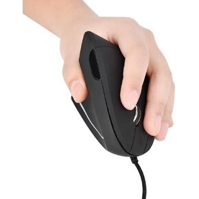ماوس سلكي USB عمودي مريح، ماوس بصري باليد اليسرى، 3 نقاط لكل انش قابلة للتعديل 800/1200/1600، 6 ازرار قابلة للبرمجة، ماوس العاب عالمي للابتوب والكمبيوتر المكتبي والنوت بوك والكمبيوتر (اسود) in Kuwait