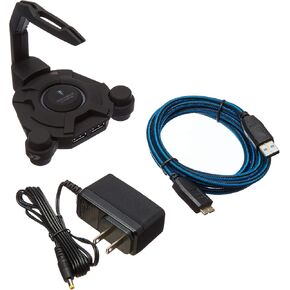 حامل بنجي لماوس الالعاب من نارفي - اضاءة LED زرقاء - موزع USB 3.0 بـ4 منافذ مع طاقة نشطة - محول طاقة تيار متردد 5 فولت متضمن - للكمبيوتر وماك ولينكس in Saudi Arabia