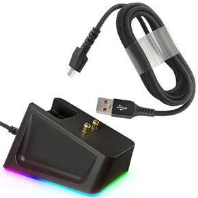 Charging Dock with 4.9Ft USB Charging Cable Fits for Razer Naga Pro/DeathAdder/Basilisk/Viper Ultimate Gaming Mouse,Magnetic Dock with Charge Status Indicator and Anti-Slip Sticker in Kuwait