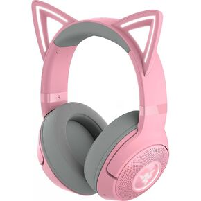 Razer Kraken Kitty V2 BT Wireless RGB Headset: Chroma RGB Kitty Ears & Earcups - Bluetooth 5.2-40 mm Drivers - Noise-Cancelling Mics - Lightweight - 40 Hr Battery w/Type C Charging - Quartz Pink in Saudi Arabia