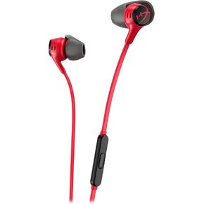 HyperX Cloud Earbuds II – 14mm Drivers, Four Eartips, Hard-Shell Carrying Case, Low-Profile 90° Plug, 3.5mm Plug, Built-in Microphone, Multi-Function Button, PC, Mobile, Nintendo Switch – Black