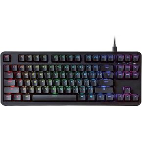 ELECOM Gaming V Custom VK300 Mini 65% RGB Gaming Keyboard, Backlit Wired Mechanical Keyboard, Speed Silver Linear Switches, N-Key Rollover, Detachable Braided Cable, Doubleshot Keycaps (TK-VK300SBK)