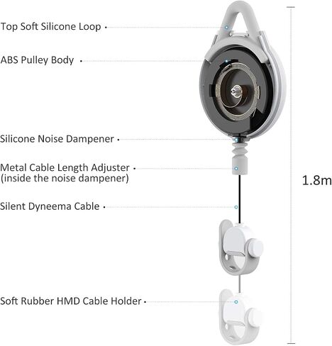 KIWI design VR Cable Management, 3 Packs VR Pulley System Compatible with Quest 3S/3/2/1/Pico/PSVR/PSVR2 | Compatible with Quest 3S/3/2/1/Pico/PSVR/PSVR2 in Kuwait