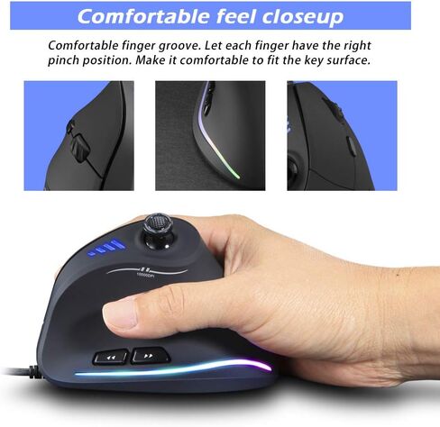 Vertical Gaming Mouse Vertical Ergonomic Mouse with Adjustable DPI for Gamer/PC/Laptop/Desktop (Wired) in Kuwait