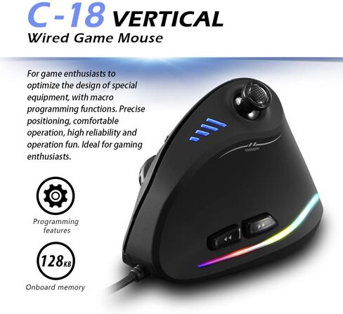 Vertical Gaming Mouse Vertical Ergonomic Mouse with Adjustable DPI for Gamer/PC/Laptop/Desktop (Wired) in Kuwait