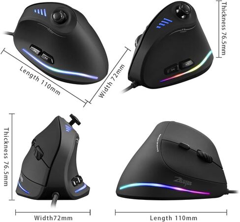 Vertical Gaming Mouse Vertical Ergonomic Mouse with Adjustable DPI for Gamer/PC/Laptop/Desktop (Wired) in Kuwait
