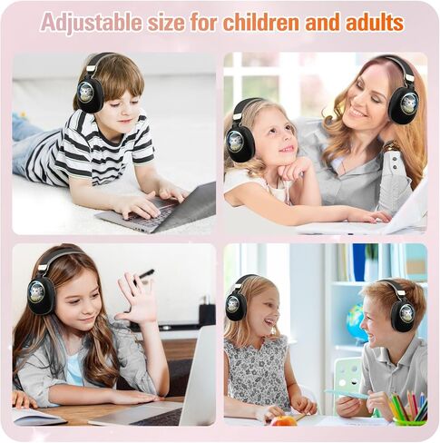 Kids Bluetooth Headphones Wired with Microphone for School - Wireless Boy Girls Noise Cancelling Over Ear Bluetooth Headphones Lightweight Children Headsets for iPad Kindle Airplane Travel Tablet in Saudi Arabia