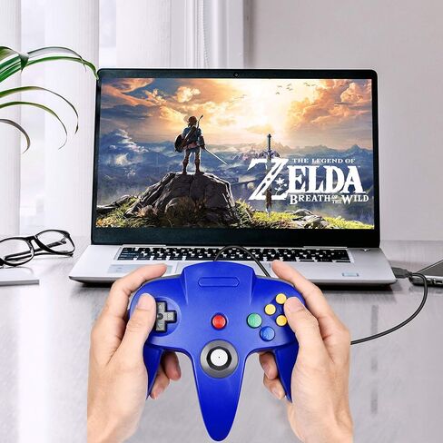 [USB Version] USB N64 Controller, SAFFUN N64 Wired PC Gamepad [3D Analog Stick] for Windows PC MAC Linux Raspberry Pi Genesis Higan Project 64 Retropie OpenEmu Emulator (Plug & Play) (Black) in Kuwait