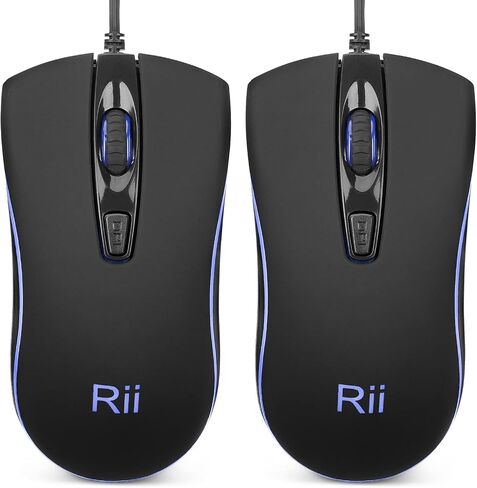 Rii RM105 RGB Wired Mouse, 1600 DPI USB Optical Computer Mouse, Ergonomic Office Mice,Compatible with PC, Laptop, Desktop, Windows – Pink in Saudi Arabia