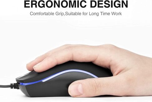 Rii RM105 RGB Wired Mouse, 1600 DPI USB Optical Computer Mouse, Ergonomic Office Mice,Compatible with PC, Laptop, Desktop, Windows – Pink in Saudi Arabia