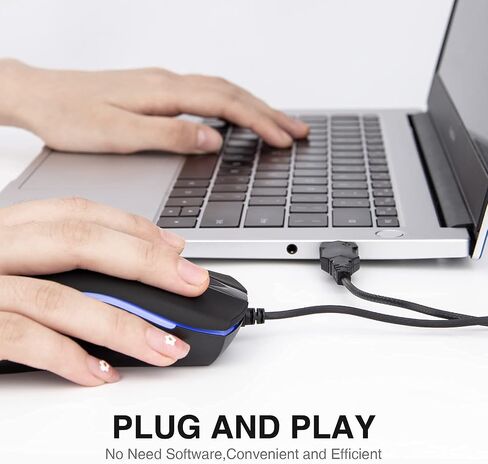 Rii RM105 RGB Wired Mouse, 1600 DPI USB Optical Computer Mouse, Ergonomic Office Mice,Compatible with PC, Laptop, Desktop, Windows – Pink in Saudi Arabia