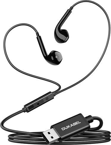 DUKABEL USB Wired Earbuds, USB Headphone with Mic for PC/ PS4/ PS5, 6FT in-Ear Stereo Earphones Headsets with Volume Control for Office Live Broadcast Gaming in Saudi Arabia