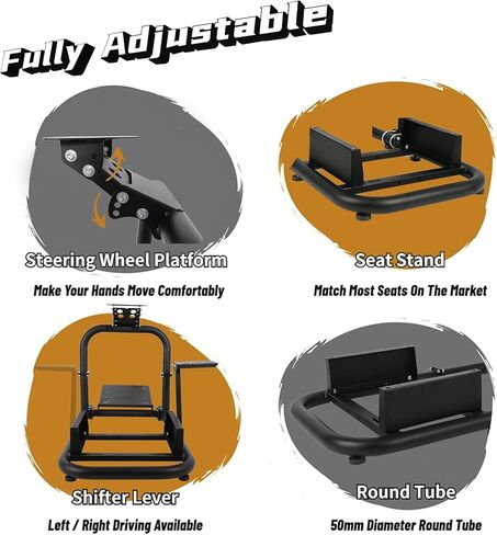 حامل عجلات متعدد الوظائف لقمرة القيادة من Dardoo متوافق مع War Thunder وEagle Strike وHOTAS Warthog وLogitech G29 G920، لا يشمل عجلة القيادة والدواسة وفرامل اليد والخانق وعصا التحكم والمقعد in Kuwait