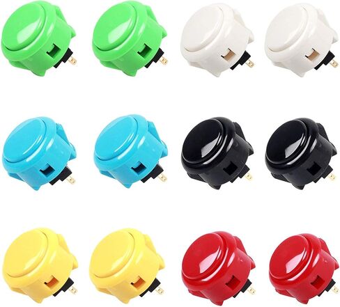 12 قطعة أزرار دفع أصلية من Sanwa OBSF-30 30 مم لوحدة تحكم ألعاب Arcade Joystick in Kuwait