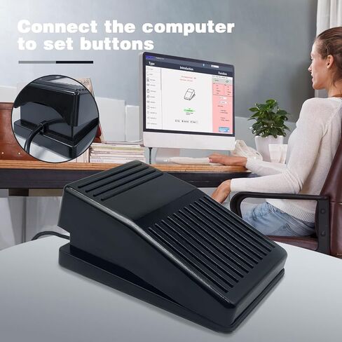 USB Foot Pedal Single Switch Control Foot Mouse Programme Hotkey and Short Cut for PC Gaming with Anti-Interference USB Cable in Kuwait