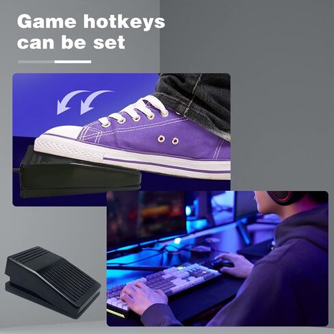 USB Foot Pedal Single Switch Control Foot Mouse Programme Hotkey and Short Cut for PC Gaming with Anti-Interference USB Cable in Kuwait