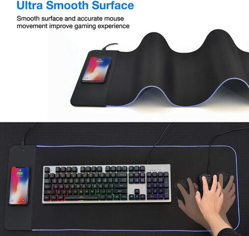 لوحة ماوس للألعاب RGB مع شحن لاسلكي 31.5x12 بوصة 10 واط شحن لاسلكي سريع للكمبيوتر الشخصي / الكمبيوتر in Kuwait