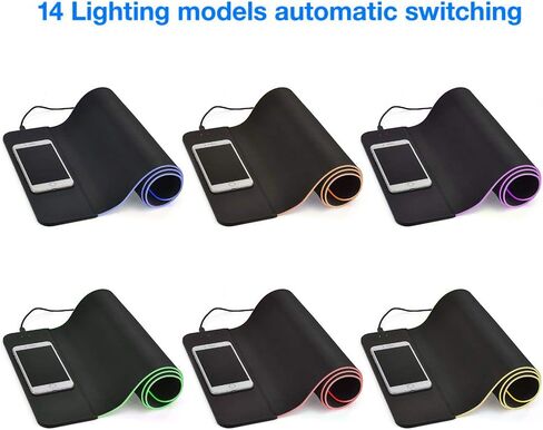 لوحة ماوس للألعاب RGB مع شحن لاسلكي 31.5x12 بوصة 10 واط شحن لاسلكي سريع للكمبيوتر الشخصي / الكمبيوتر in Kuwait