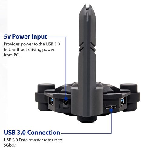 Narfi Gaming Mouse Bungee Stand - Blue LED - 4 Port USB 3.0 Hub with Active Power - AC 5V Power Adapter Is Included - PC; Mac; Linux in Saudi Arabia
