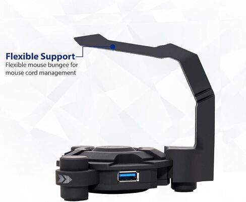 Narfi Gaming Mouse Bungee Stand - Blue LED - 4 Port USB 3.0 Hub with Active Power - AC 5V Power Adapter Is Included - PC; Mac; Linux in Saudi Arabia