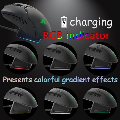 Charging Dock with 4.9Ft USB Charging Cable Fits for Razer Naga Pro/DeathAdder/Basilisk/Viper Ultimate Gaming Mouse,Magnetic Dock with Charge Status Indicator and Anti-Slip Sticker in Kuwait