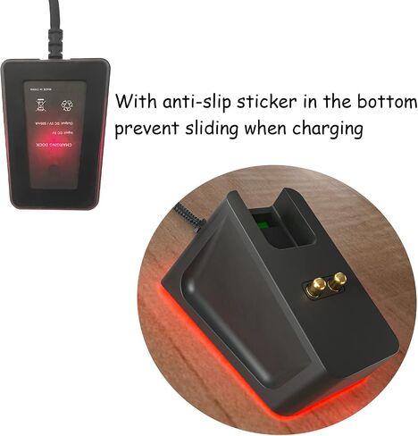 Charging Dock with 4.9Ft USB Charging Cable Fits for Razer Naga Pro/DeathAdder/Basilisk/Viper Ultimate Gaming Mouse,Magnetic Dock with Charge Status Indicator and Anti-Slip Sticker in Kuwait