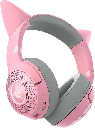 Razer Kraken Kitty V2 BT Wireless RGB Headset: Chroma RGB Kitty Ears & Earcups - Bluetooth 5.2-40 mm Drivers - Noise-Cancelling Mics - Lightweight - 40 Hr Battery w/Type C Charging - Quartz Pink in Saudi Arabia