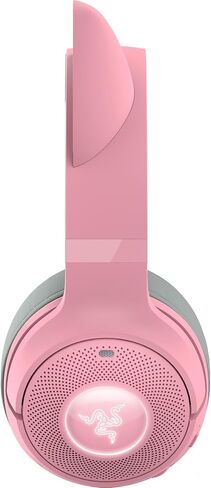Razer Kraken Kitty V2 BT Wireless RGB Headset: Chroma RGB Kitty Ears & Earcups - Bluetooth 5.2-40 mm Drivers - Noise-Cancelling Mics - Lightweight - 40 Hr Battery w/Type C Charging - Quartz Pink in Saudi Arabia