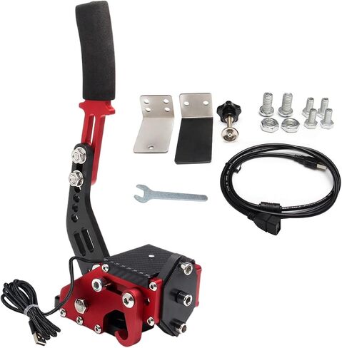 Htostar Racing PC Racing Game USB Handbrake، 64 بت USB Handbrake متوافق مع G25 G27 G29 G920 T500 T300 (مع المشبك) in Saudi Arabia