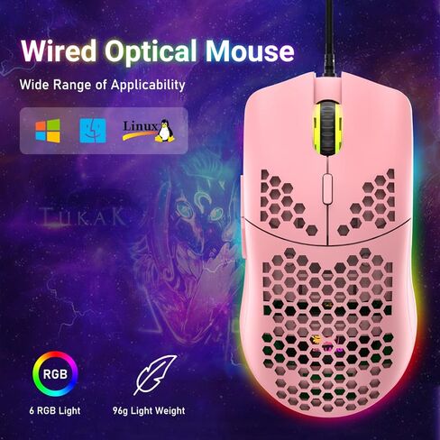 مجموعة لوحة مفاتيح وماوس ميكانيكية للألعاب بنسبة 60%، إضاءة خلفية RGB مريحة ومضادة للظلال، 68 مفتاحًا، 6400 ديسيبل متوحد الخواص، الفئران الصامتة على شكل قرص العسل من النوع C سلكية لأجهزة الكمبيوتر Mac Gamer in Kuwait