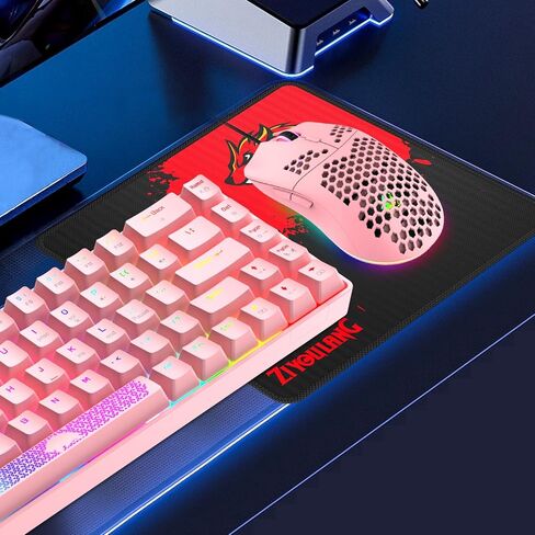 مجموعة لوحة مفاتيح وماوس ميكانيكية للألعاب بنسبة 60%، إضاءة خلفية RGB مريحة ومضادة للظلال، 68 مفتاحًا، 6400 ديسيبل متوحد الخواص، الفئران الصامتة على شكل قرص العسل من النوع C سلكية لأجهزة الكمبيوتر Mac Gamer in Kuwait