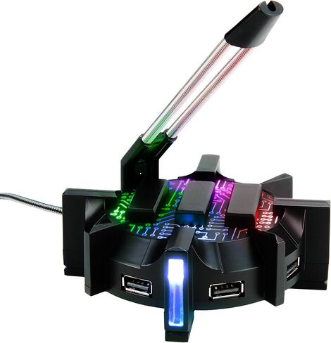 انهانس حامل كيبل ماوس العاب احترافي بـ 4 منافذ USB مع 7 اوضاع الوان LED، دعم ادارة الكيبلات، دقة محسنة وتصميم موزون لالعاب الرياضات الالكترونية التنافسية، ملحقات الالعاب in Kuwait